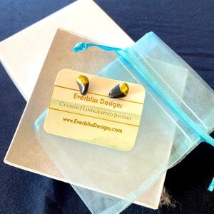 Everbliss Designs Black Onyx and Gold Earrings